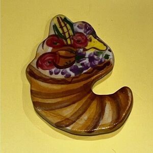 Vibrant Ceramic Cornucopia Brooch